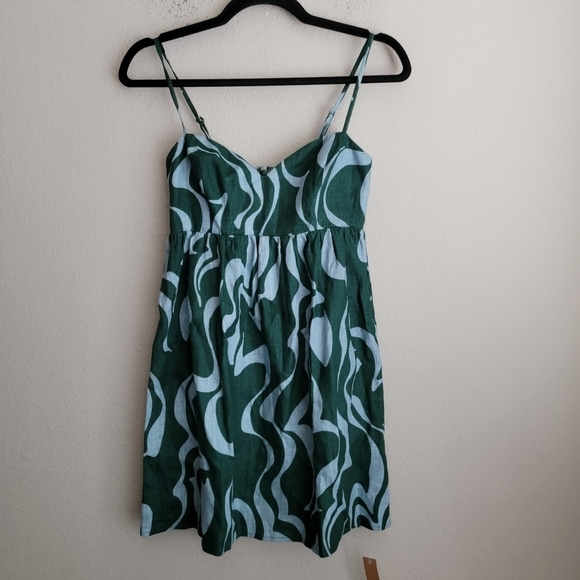 Reformation Martin Linen Dress in Mirage size 0 NWT - Picture 5 of 11